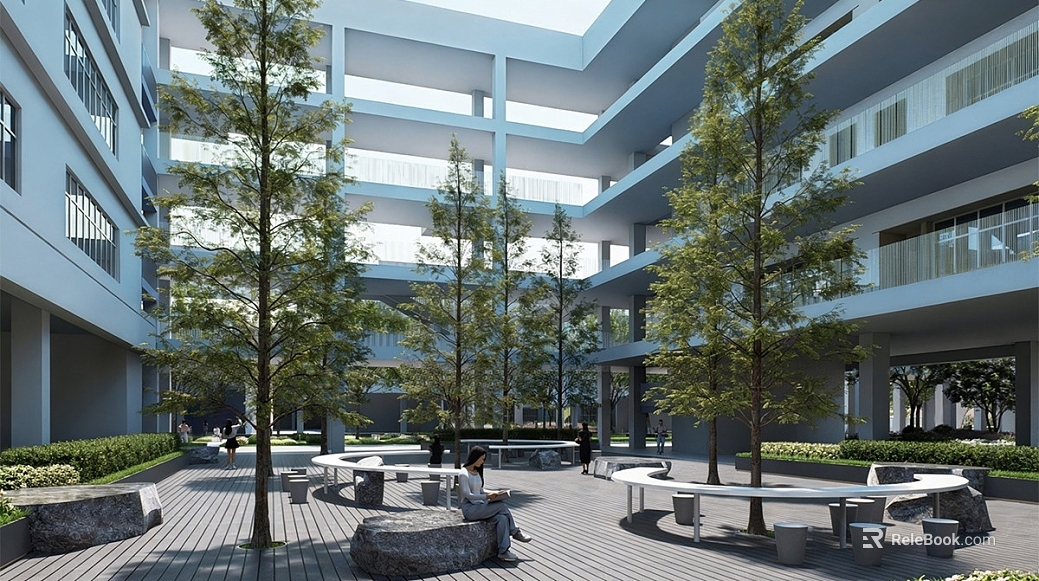 Modern Grey Campus Atrium Recreation Area texture