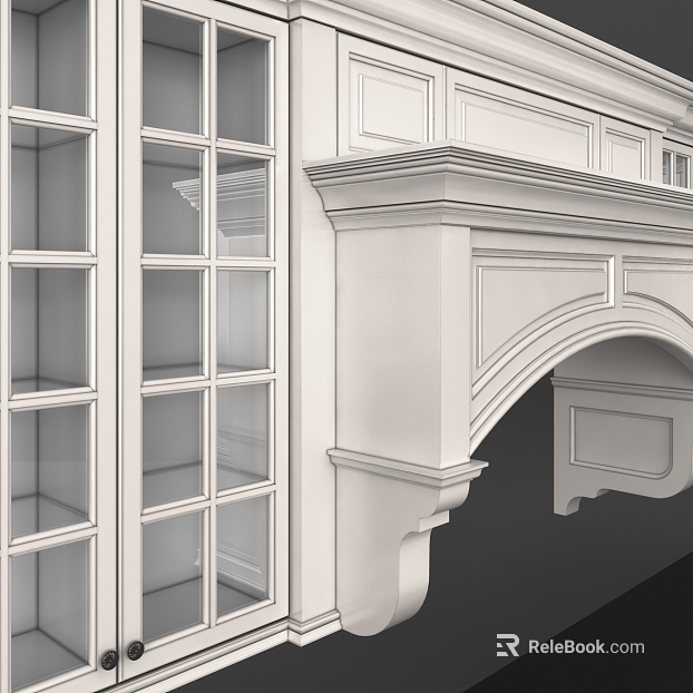 American white wall panel glass cabinet door texture