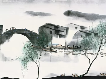 landscape painting 3d model