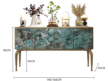 Light Luxury Blue Green Luxury Stone Entrance Sideboard texture (ID:ffaeh232439)