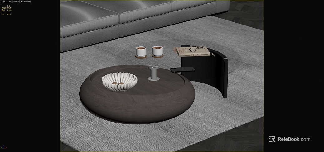 Deep Walnut Modern Living Room Coffee Table texture