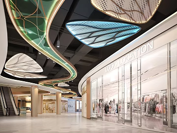 Modern Light Luxury Shopping Mall Indoor Scene texture (ID:ffaeh385289)