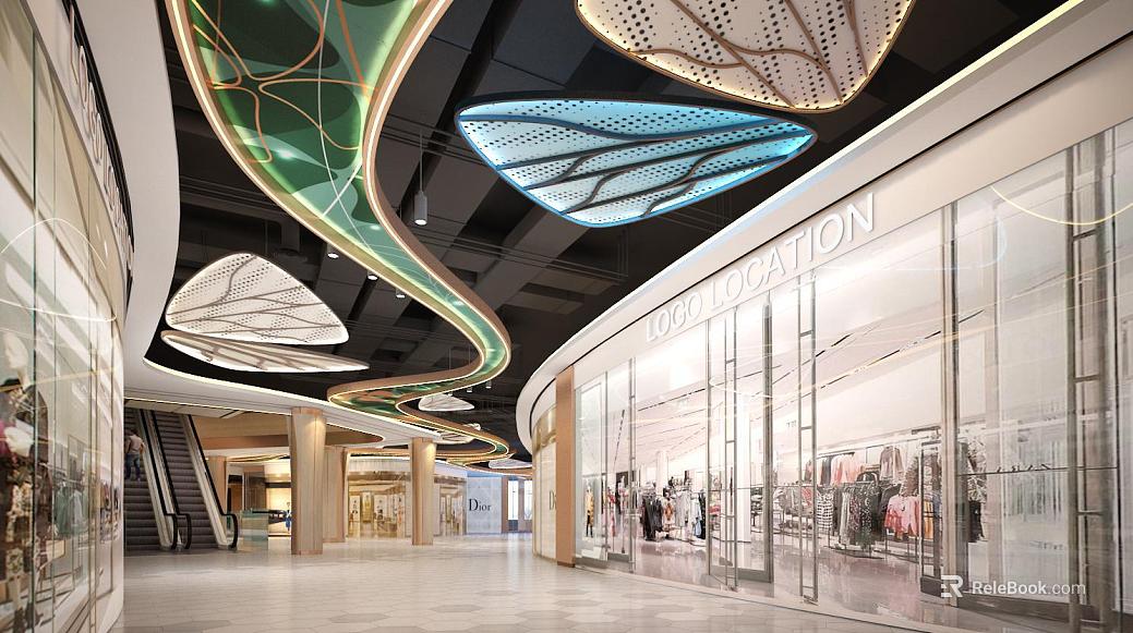 Modern Light Luxury Shopping Mall Indoor Scene texture