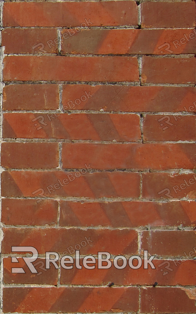 A textured brick wall in shades of red and orange, featuring uneven surfaces and cracks, creating a rustic and aged appearance.