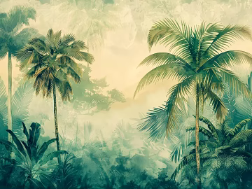 European Literary Plants Tropical Rainforest Wallpaper texture (ID:ffach932806)