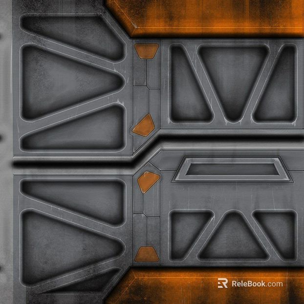 Industrial Ash Orange Sheet Metal Door Panel texture