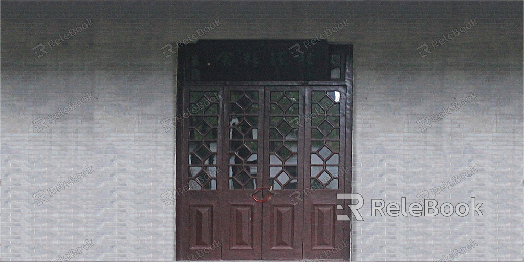 A vintage wooden door with intricate carvings and a distressed finish, adorned with antique metal hardware, evoking a sense of history and nostalgia.