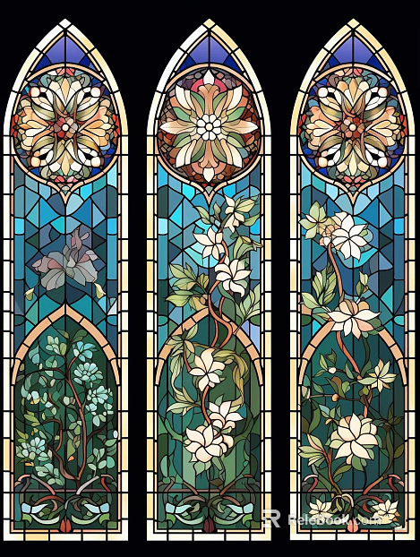 Colorful vintage stained glass texture