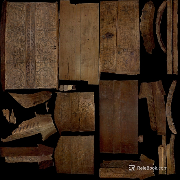 Old carved wood board vintage decoration texture