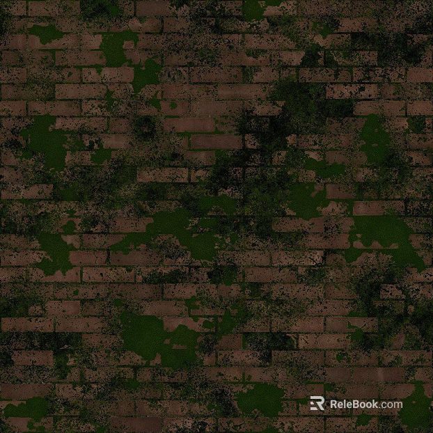 Tan Moss Old Brick Wall Outdoor Wall texture