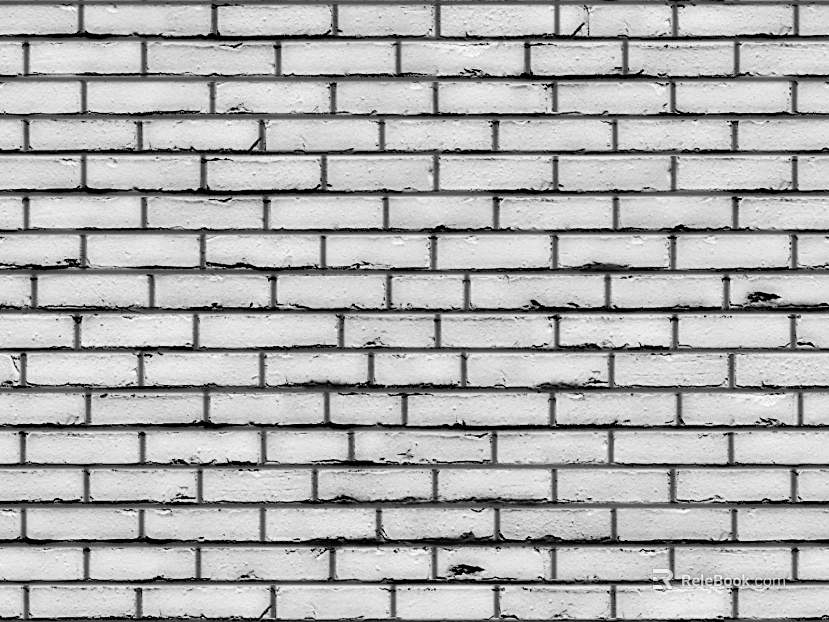 Brick wall brick seam black and white seamless texture