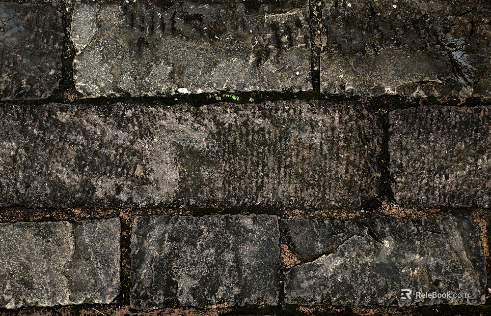 Brick wall enclosing wall black and white texture