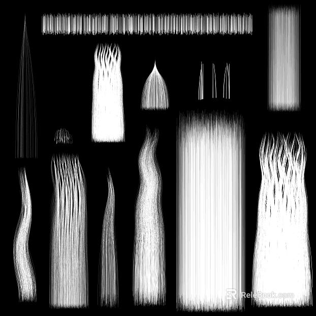 Black and white hair brush design material texture