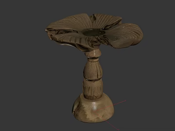 Curry vintage carved wooden candle holder texture (ID:ffaeh811234)