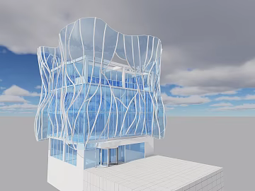 Modern Art Glass Building Facade texture (ID:ffaeh363034)