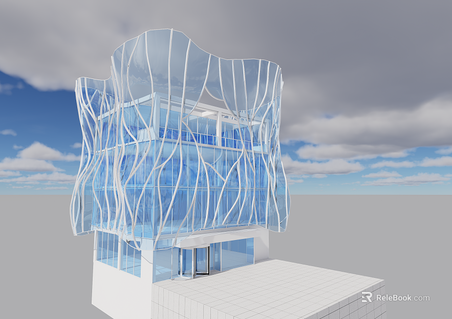 Modern Art Glass Building Facade texture