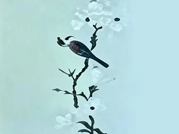 Chinese Style Flower and Bird Decorative Painting Living Room Hanging Painting texture (ID:ffaeh674686)