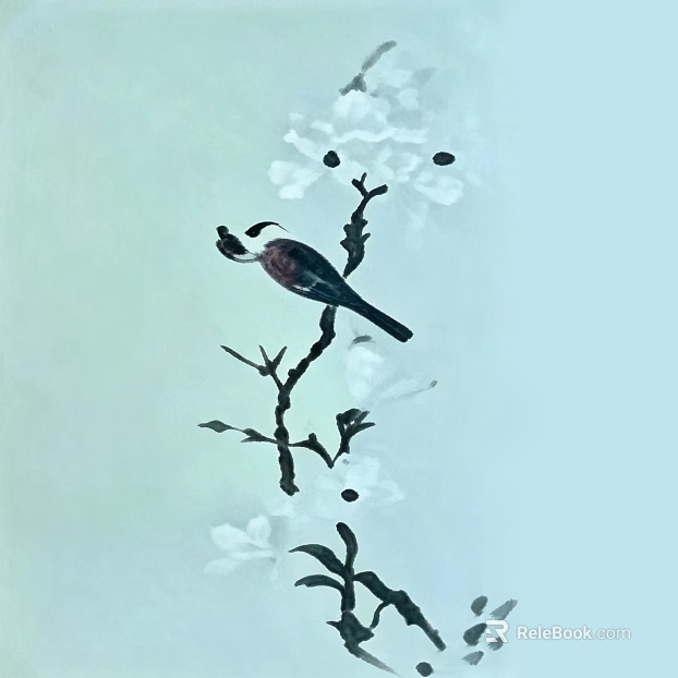 Chinese Style Flower and Bird Decorative Painting Living Room Hanging Painting texture