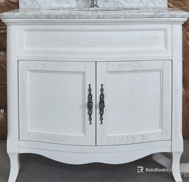 French White Oak Bathroom Cabinet texture