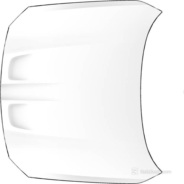 White curved art glass door and window partition texture