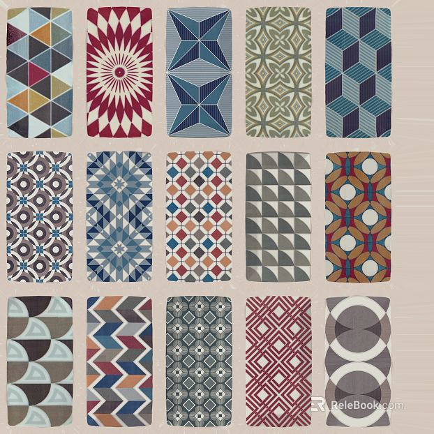 Retro geometric tile kitchen and bathroom wall surface texture