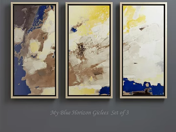 Modern Abstract Decorative Painting Living Room Hanging Painting 3d model