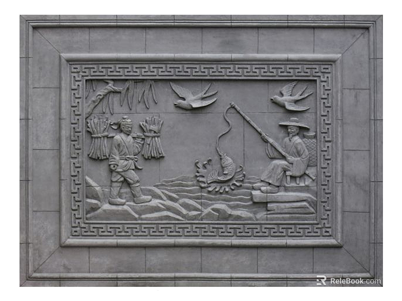 relief gray stone carving texture