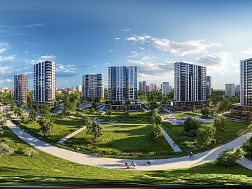 Clean Greenbelt City Panorama HDR texture (ID:ffach262950)