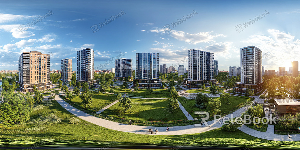 Clean Greenbelt City Panorama HDR texture