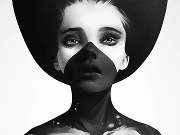 black and white painting texture (ID:ffhbe215)