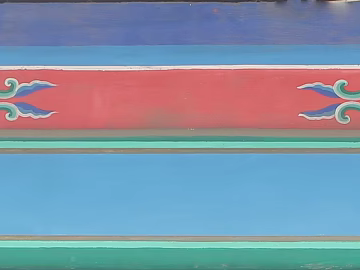 Chinese-style red background green beam Fang color painting texture (ID:ffaeh726989)