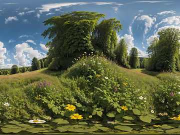 Outdoor Grassland Landscape Daytime Sunny Day HDR texture (ID:ffach361515)