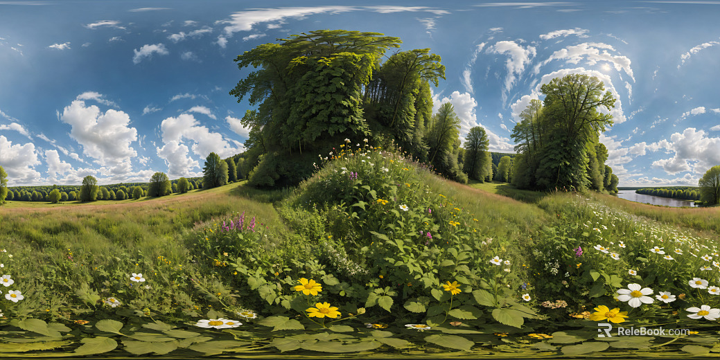 Outdoor Grassland Landscape Daytime Sunny Day HDR texture