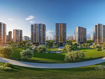 Clean Greenbelt City Panorama HDR texture (ID:ffach752950)