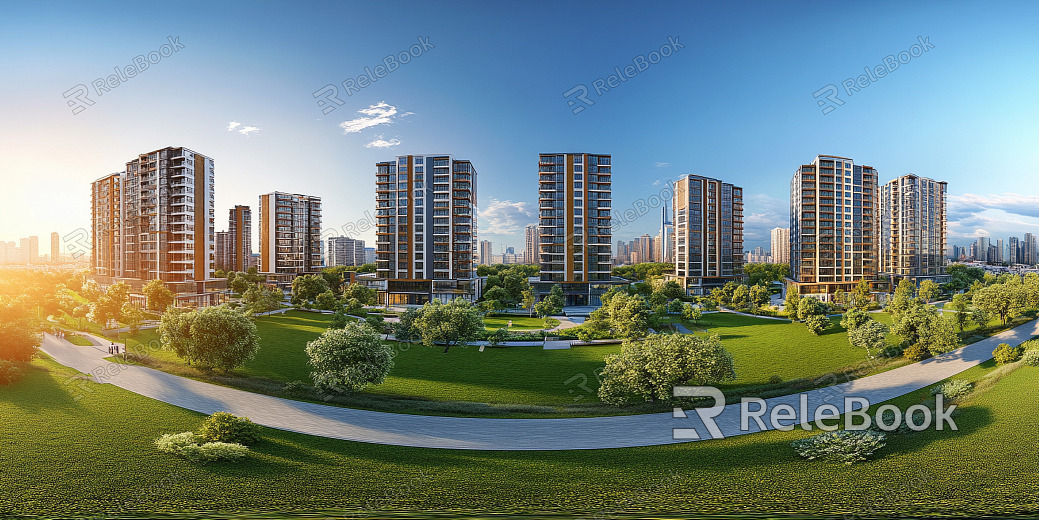 Clean Greenbelt City Panorama HDR texture