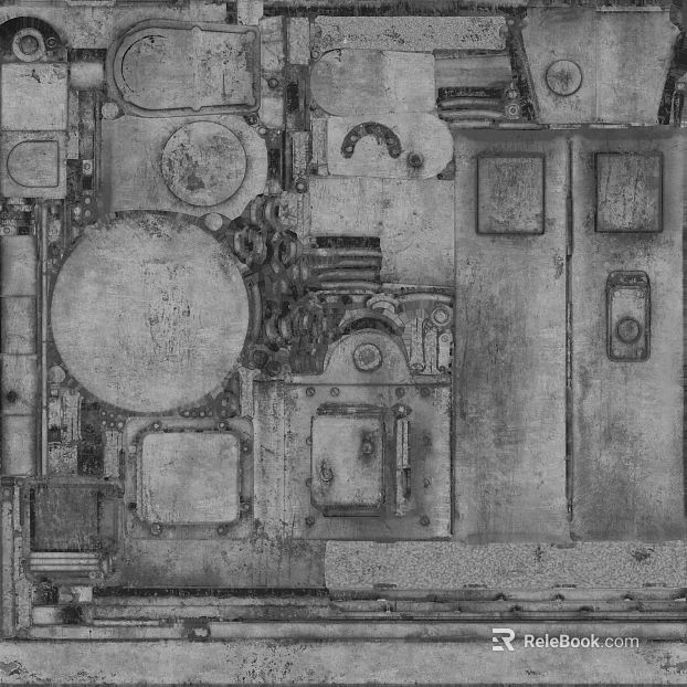 Industrial-style gray distressed metal plate texture