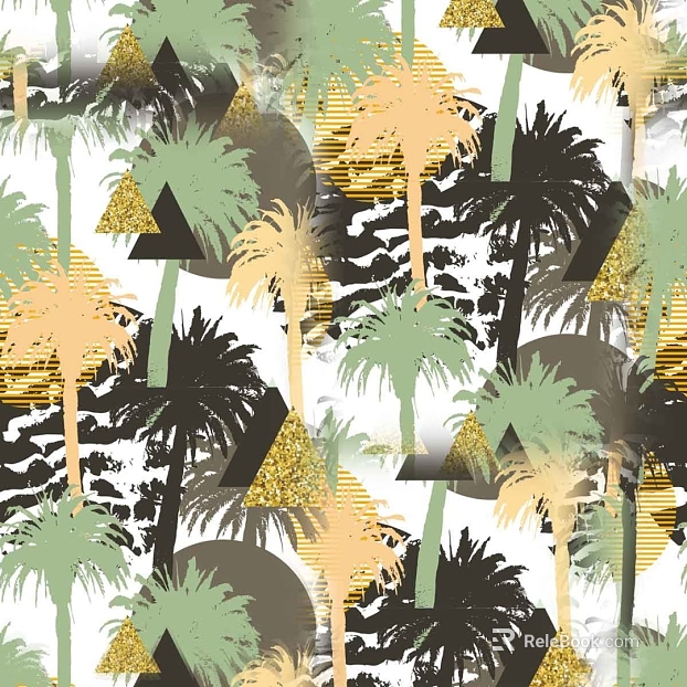 Coconut Tree Plant Forest Hot Temperate Rainforest Wallpaper Wall Cloth Flower Cloth Cloth Pattern texture