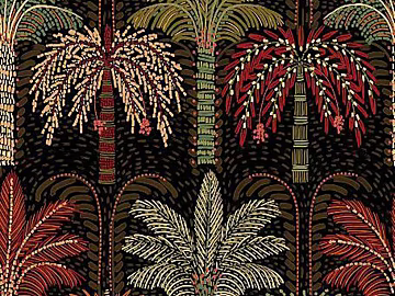 Southeast Asian-style botanical pattern wallpaper texture (ID:ffaeh980929)