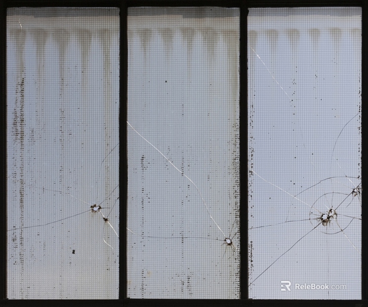 White damaged laminated glass doors and windows texture