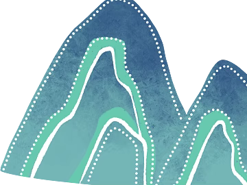 Blue-green hand-painted mountain pattern texture (ID:ffaeh317866)