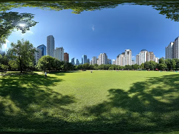 Modern Outdoor Lawn Blue Sky White Clouds HDR texture (ID:ffach038388)
