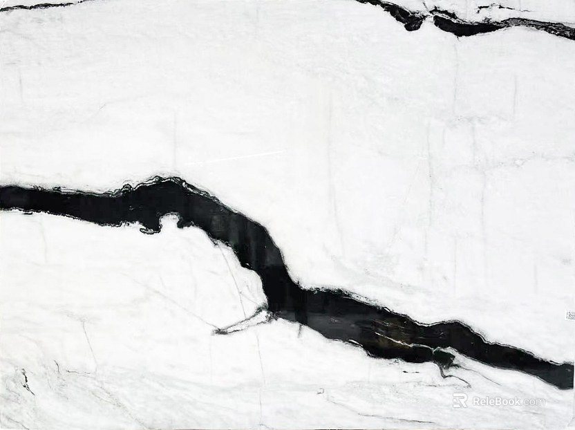 Panda White Marble White Black Water Pattern texture