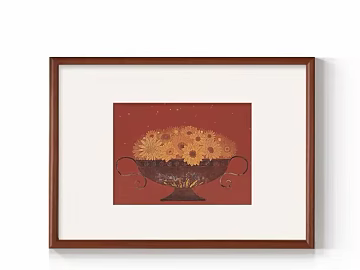 Retro red flower decorative painting texture (ID:ffaeh811539)