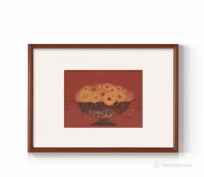 Retro red flower decorative painting texture