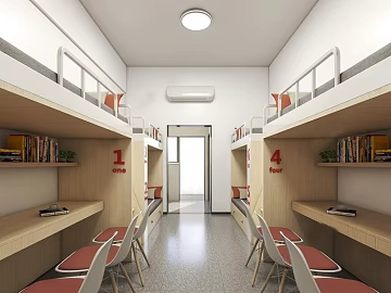 Modern beige student dormitory scene texture (ID:ffaeh448441)