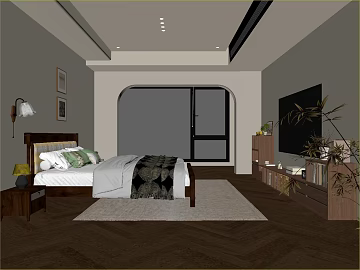 Modern Dark Brown Wood Floor Bedroom Ground texture (ID:ffaeh667846)