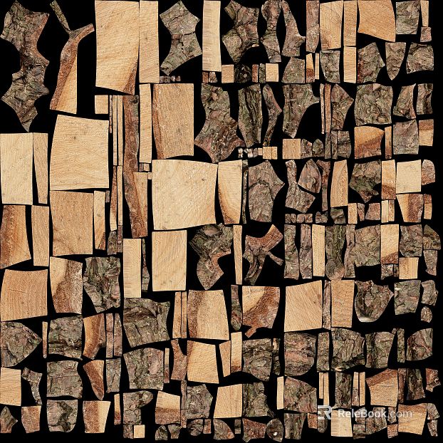 Log chipped wood background wall decoration texture