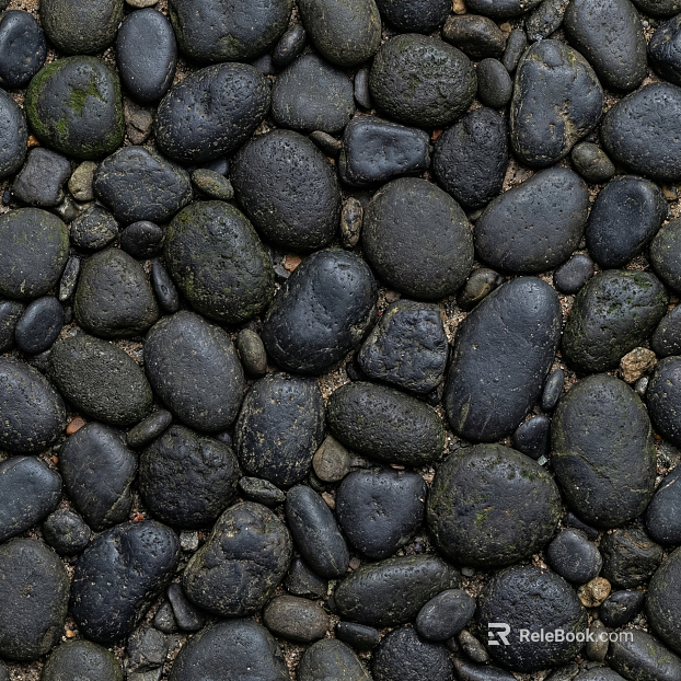 Black pebble black culture stone texture