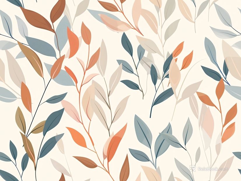 Simple leaf wallpaper sheet packaging box pattern design stitching pattern design texture