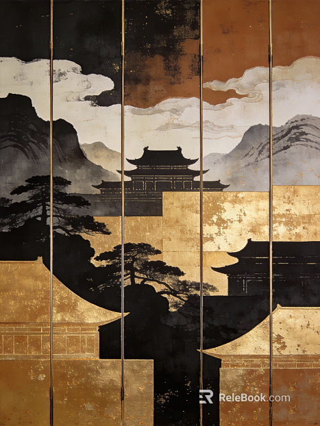 New Chinese Style Retro Texture Decorative Painting texture